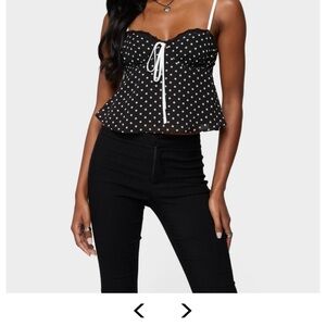 Edikted Black and White Polka Dot Tank Top
